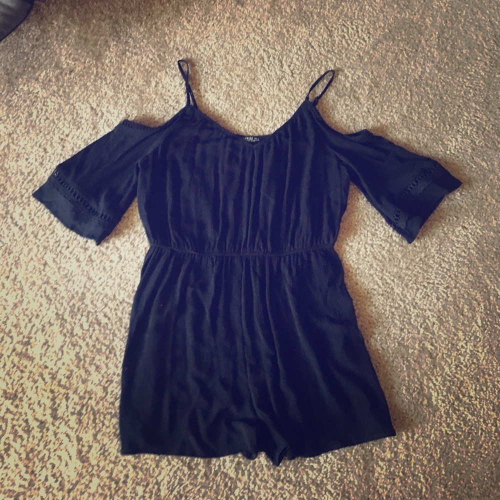Off shoulder black romper