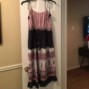 ULLA JOHNSON boho pink & gray sundress