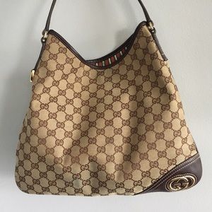 Gucci New Britt Canvas Hobo