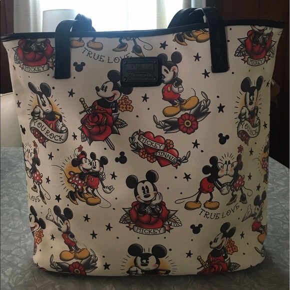 NWT 
Loungefly MICKEY ❤️TRUE LOVE❤️ TATTOO tote - Picture 2 of 8