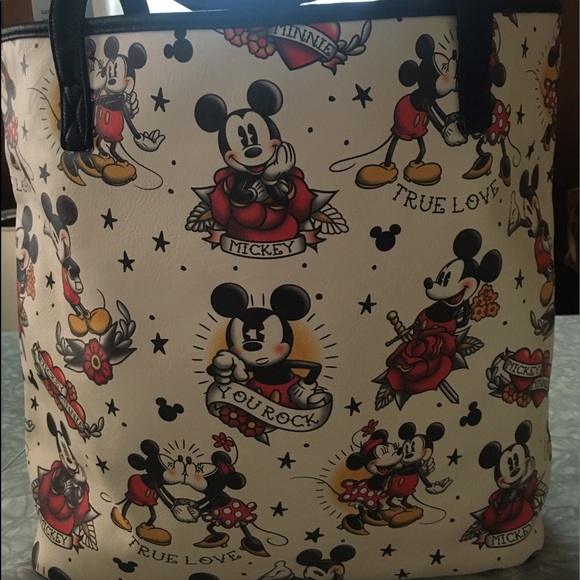 NWT 
Loungefly MICKEY ❤️TRUE LOVE❤️ TATTOO tote - Picture 3 of 8