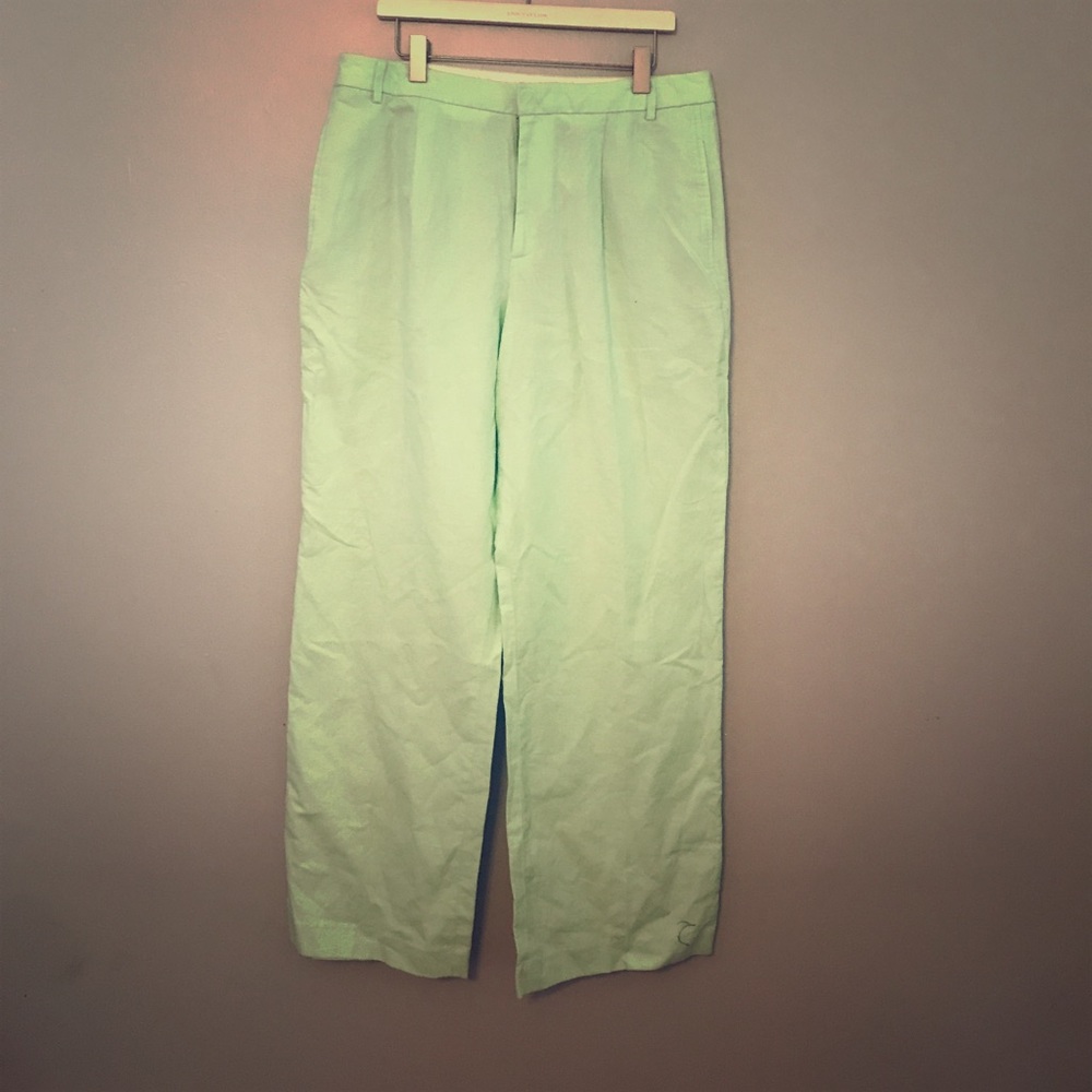 J. Crew Lime green linen pants