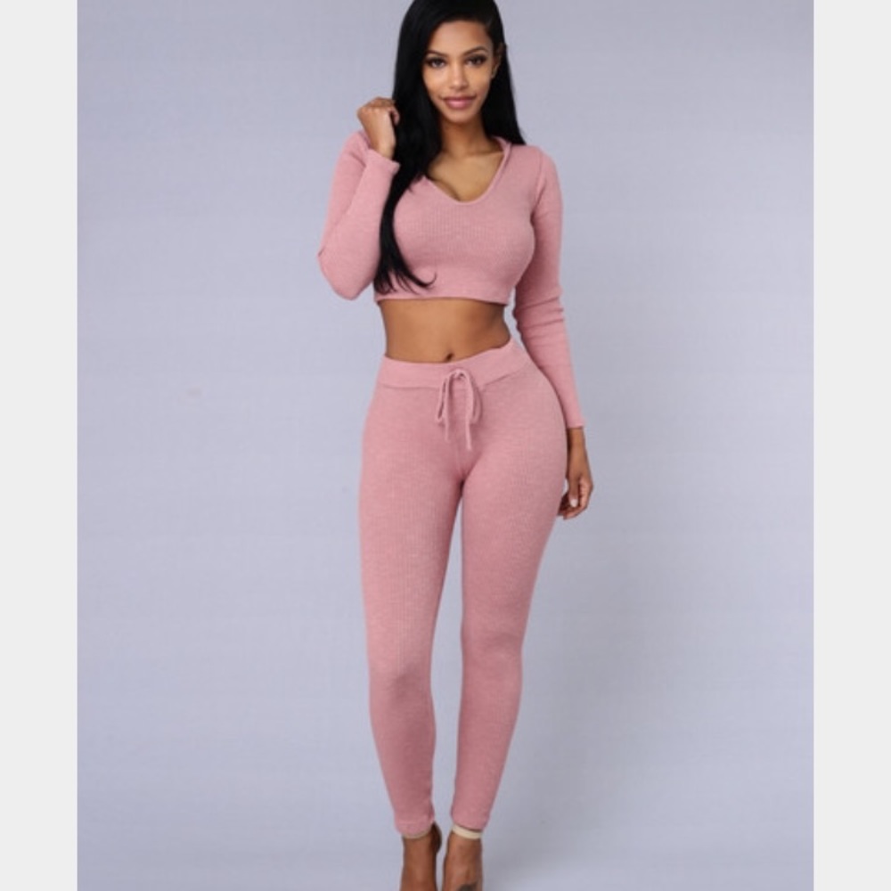 pink fashion nova 2 piece