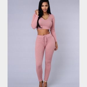 pink fashion nova 2 piece