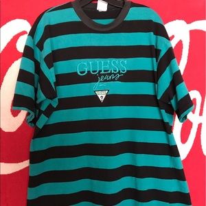 Vintage teal and black guess shirt