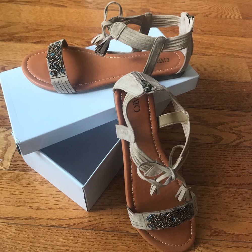 Brand New Tie ankle bohemian style sandals!!