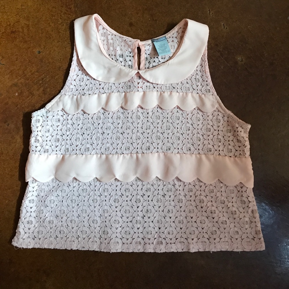 Charlotte Russe sleeveless lace blouse