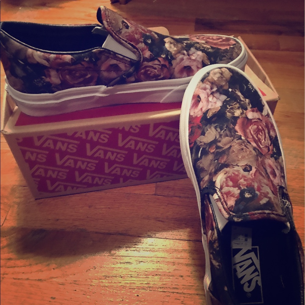 Classic slip on floral vans