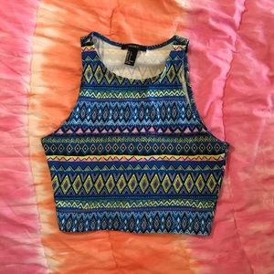 Tribal print crop top