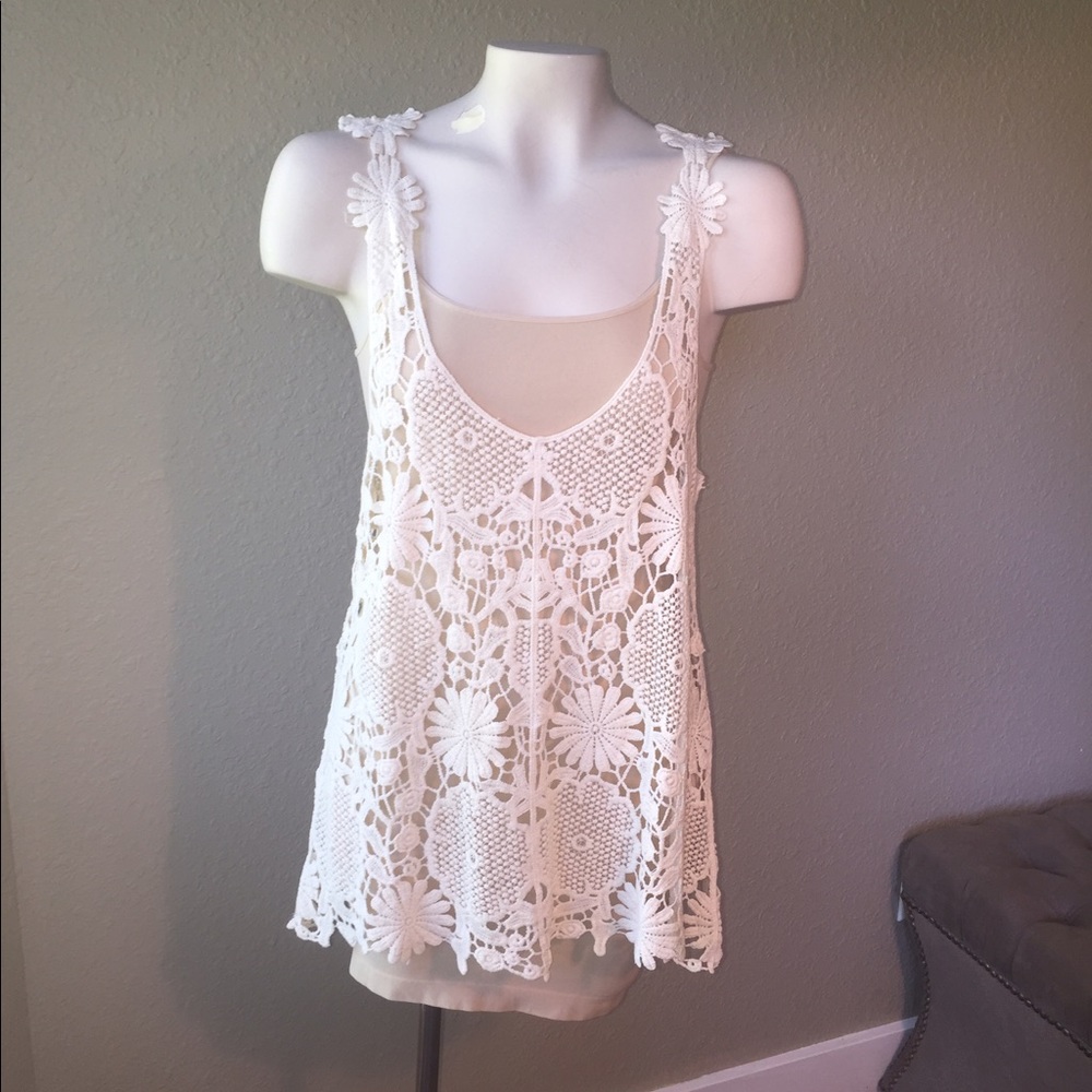 Crochet scalloped edge top