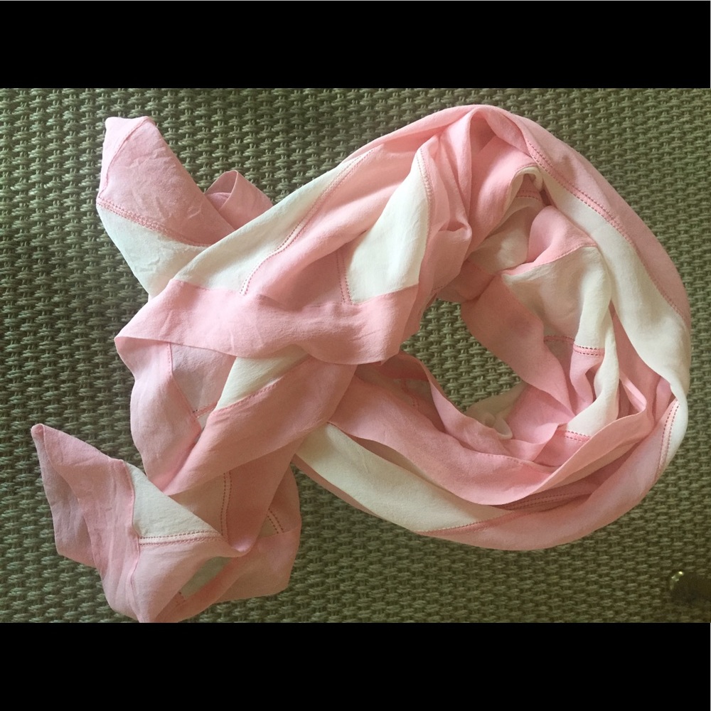 Escada Pink & White Stripe Scarf