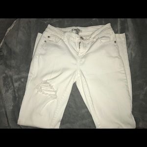 White distressed denim