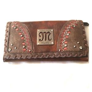 Miss me brand wallet brown with rhinestones *EUC*