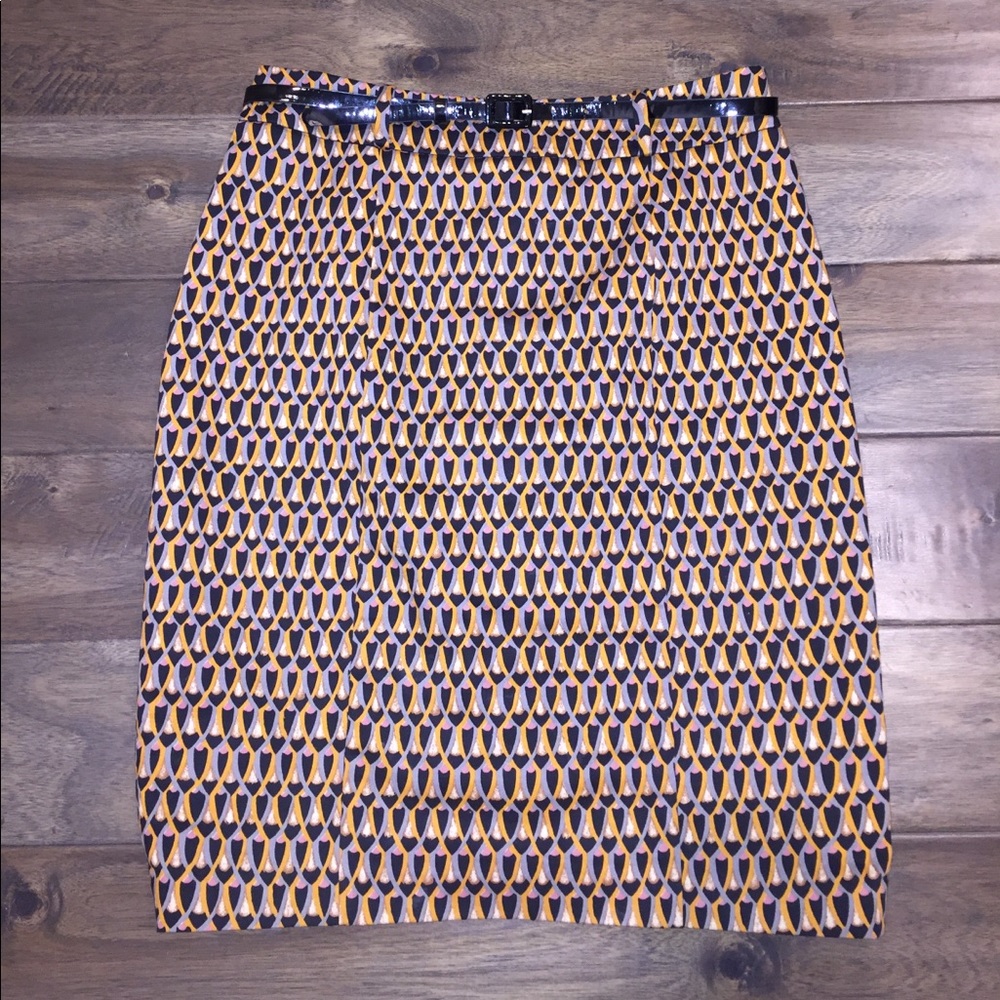 Geometric Print Pencil Skirt