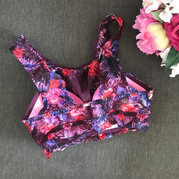 Victoria's Secret Victoria secret floral mesh push up bralette XS