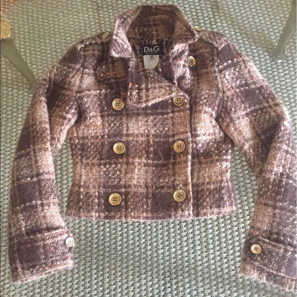 Dolce & Gabana Plaid Bouclet Blazer