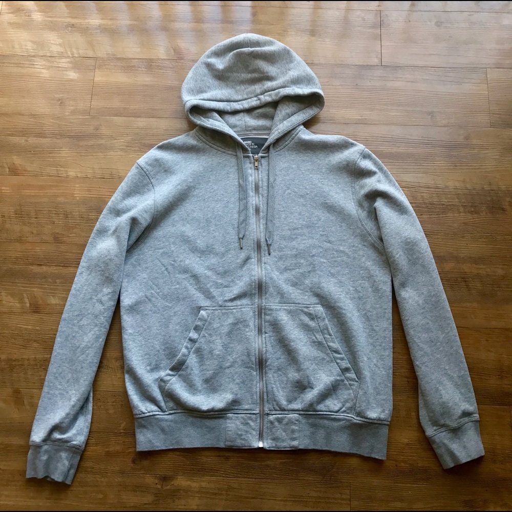 H&M - Basic Zip Hoody - Soft Heather Gray