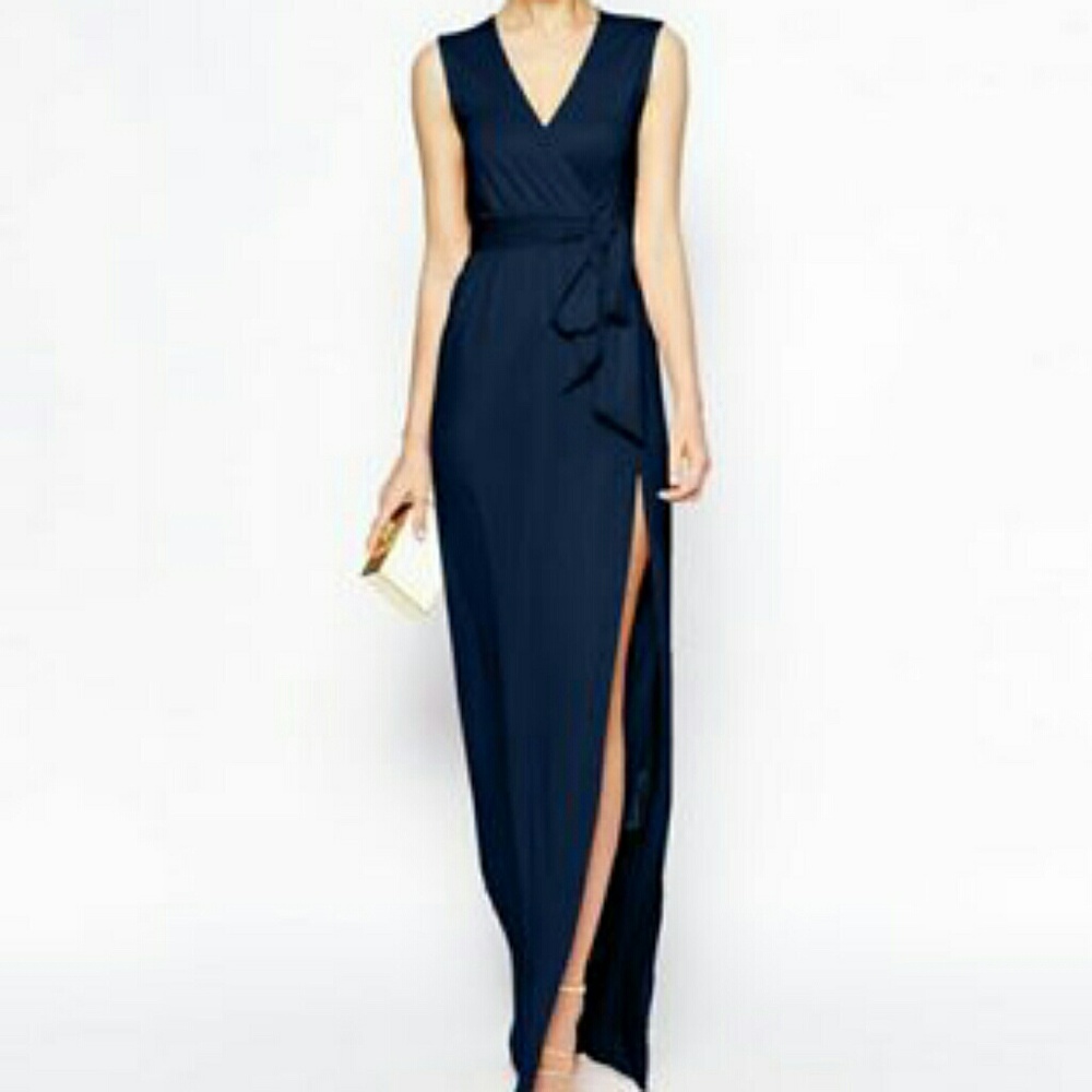 ASOS Navy Sleeveless Maxi Dress