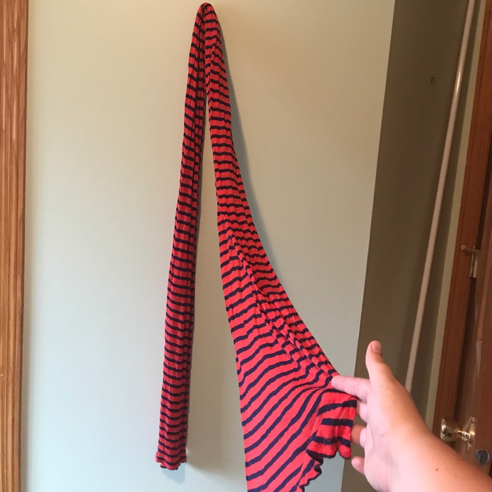 Red with Blue Stripes Scarf