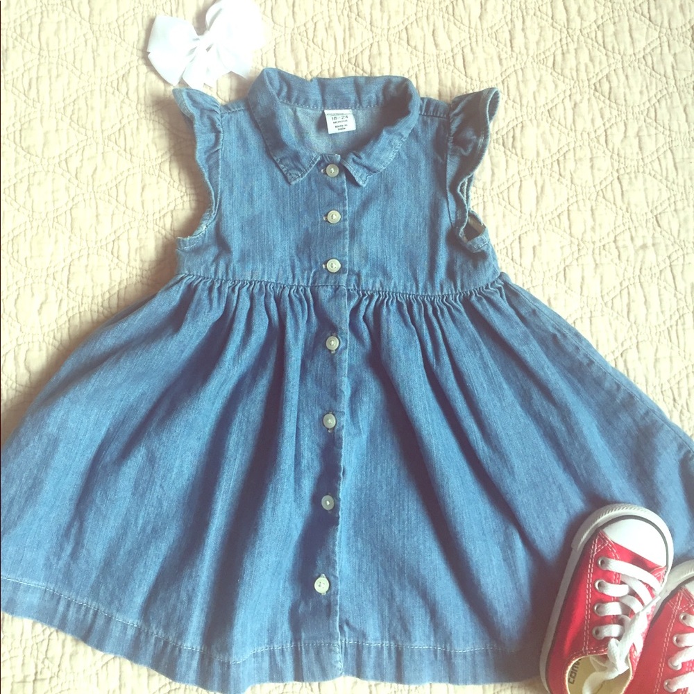Baby GAP 18-24MOS Denim Cap Sleeve Dress