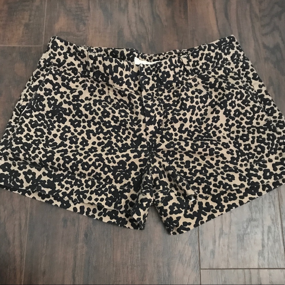 Brown Leopard Print Shorts