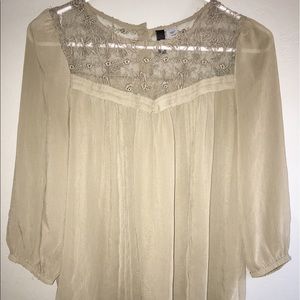 Olive green lace blouse