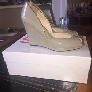 Michael Kors Grey Patent Wedges
