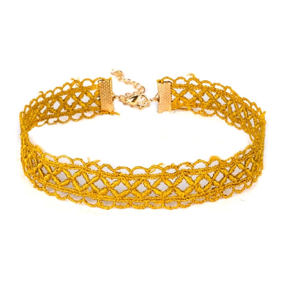 New Yellow Lace Choker