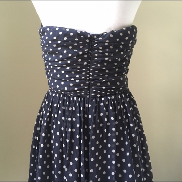 64 off J. Crew Dresses & Skirts J Crew Navy Polka Dot Silk Chiffon