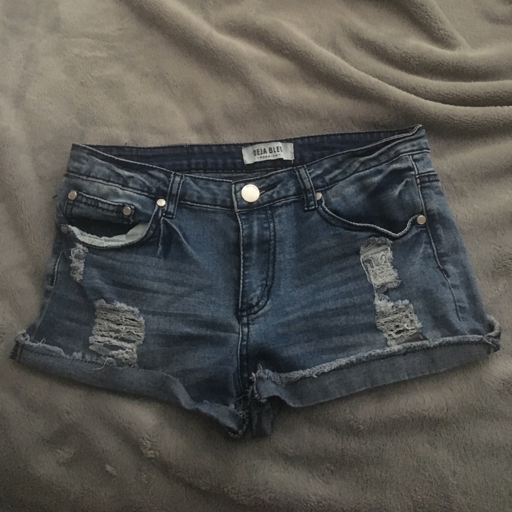 Denim short shorts