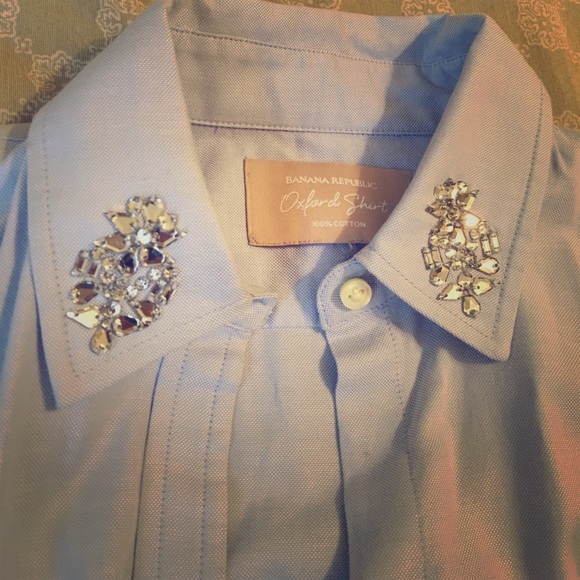 Banana Republic embellished Oxford Shirt - Picture 1 of 2