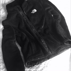 Black Fuzzy North Face Jacket