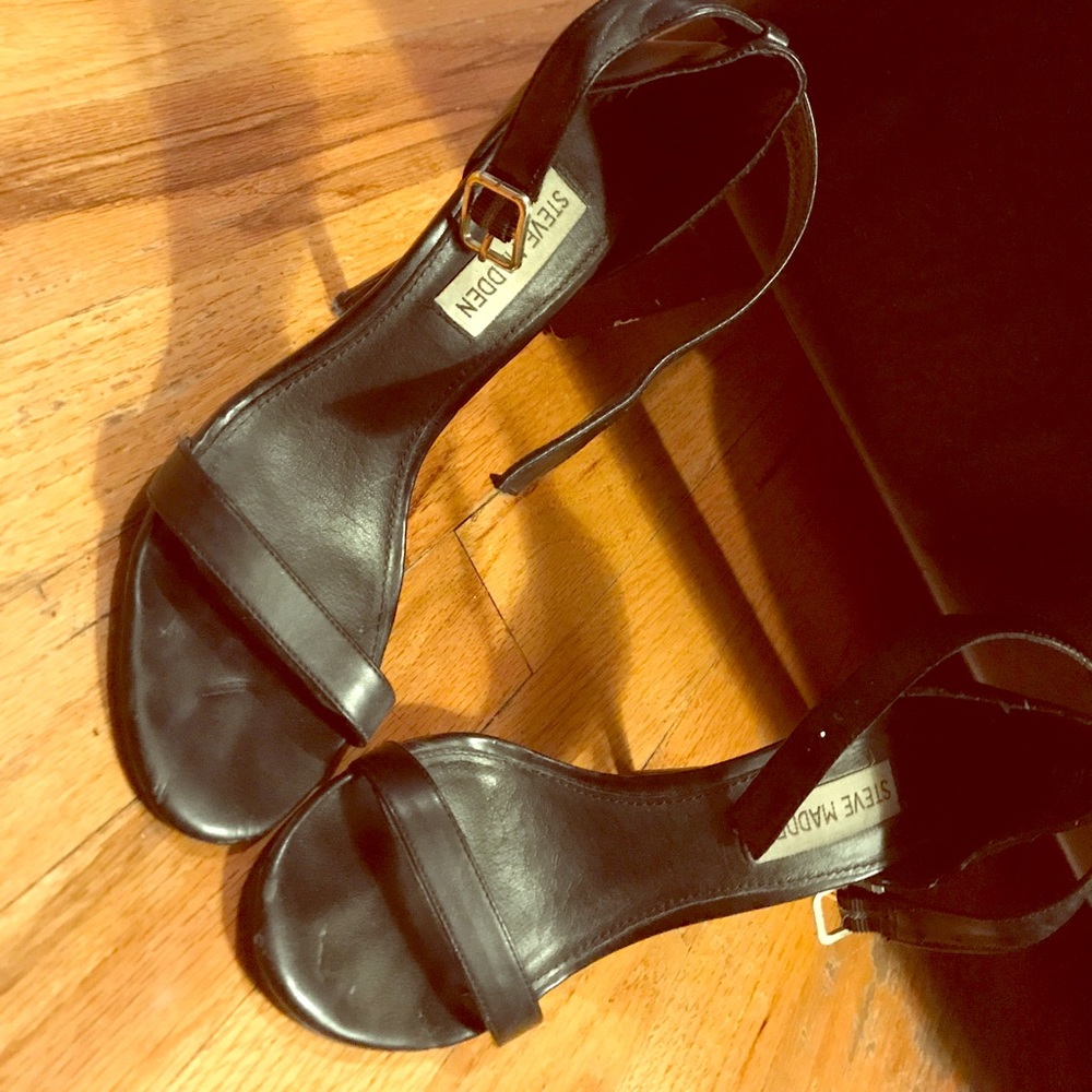 Black Steve Madden one strap heels
