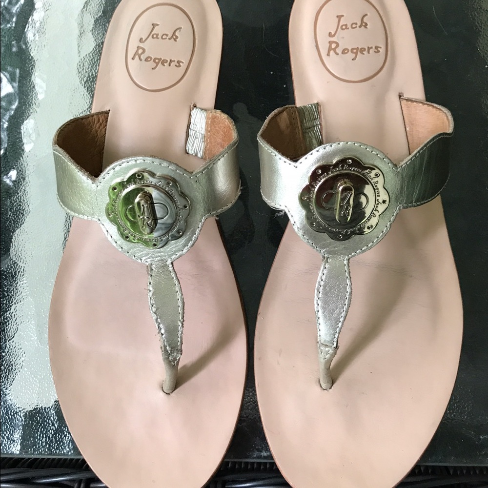 Jack Rogers light gold sandal