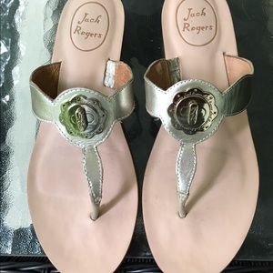 Jack Rogers light gold sandal