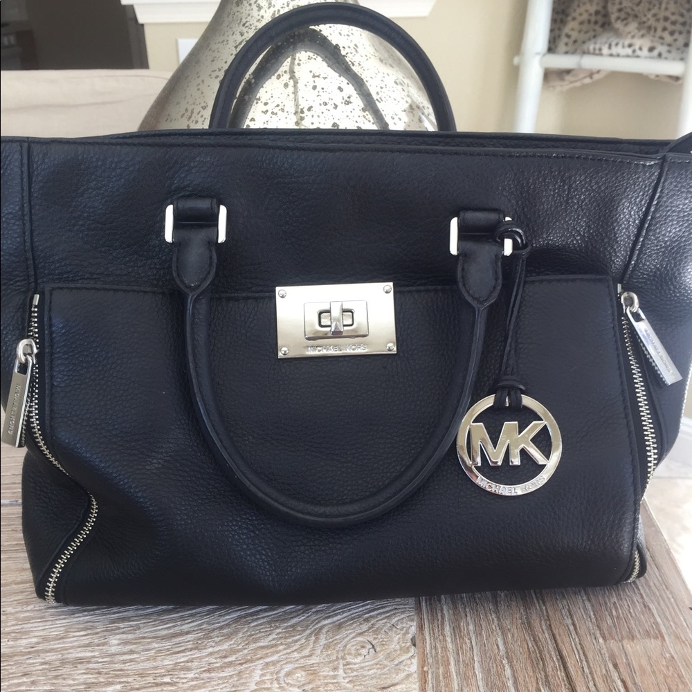 MK Black Leather Bag