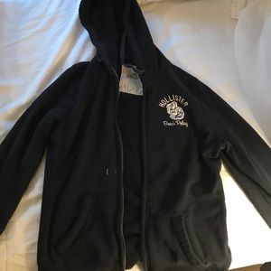 Navy Blue Zip Hollister Hoodie