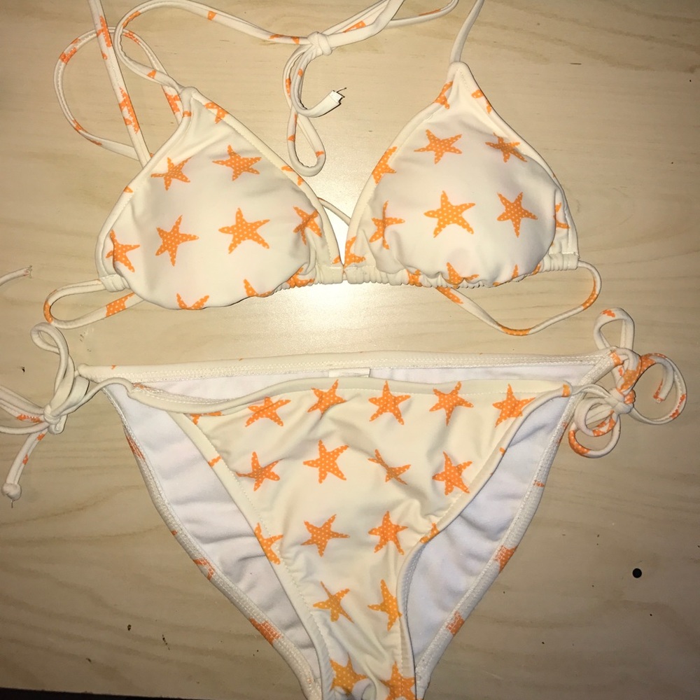 Orange Starfish String Bikini
