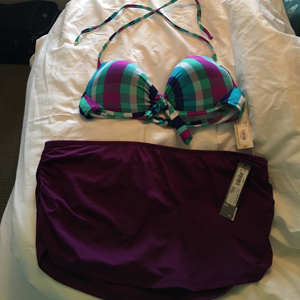 Arizona jeans bikini top and JCP skort-type bottom