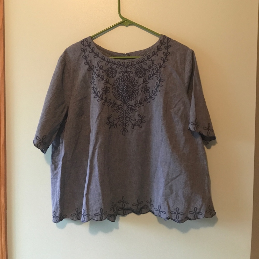 Blue Detailed Top