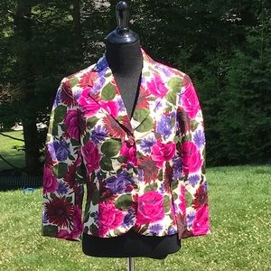 100% Silk Floral Tibi Jacket
