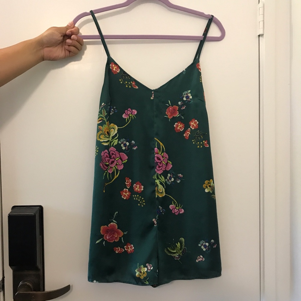 Floral Print Silk Romper