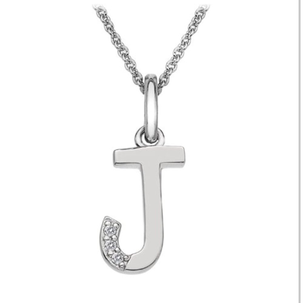 Hot Diamonds Sterling Silver 'J' Micro Pendant