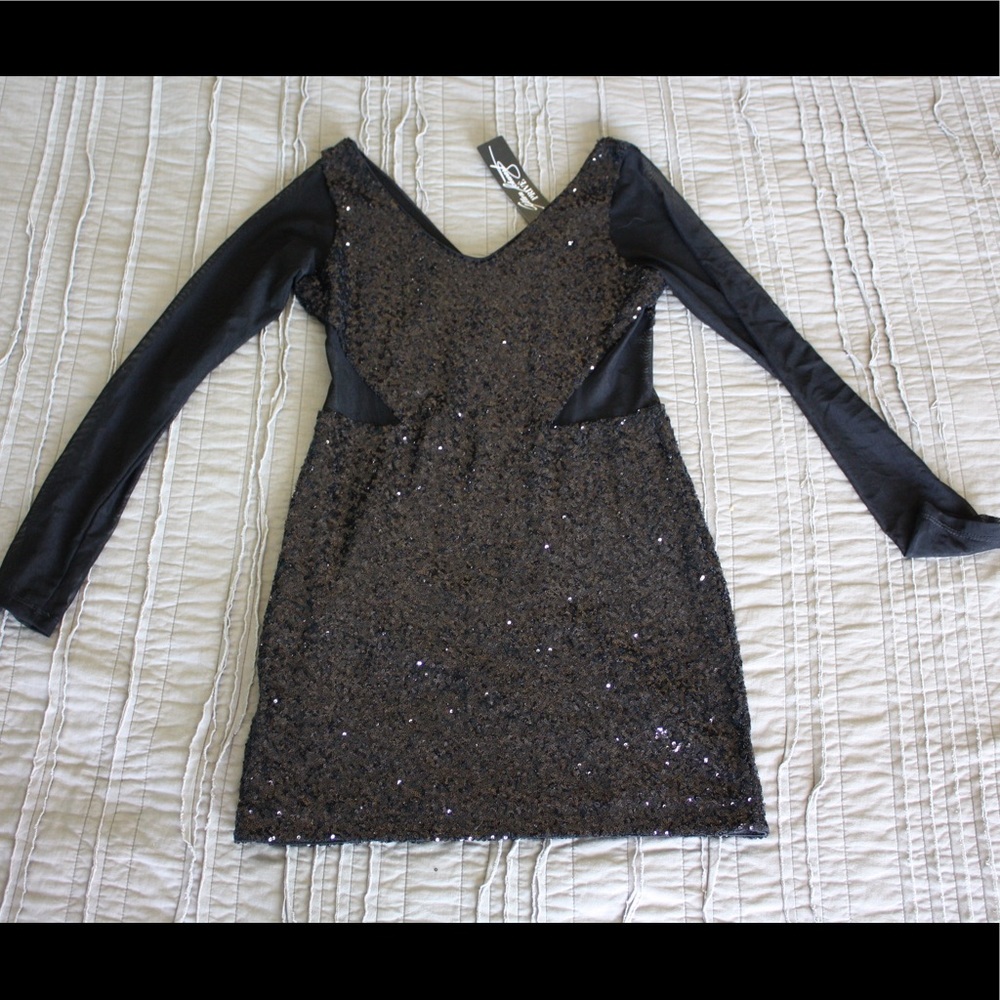 Black sequined dress