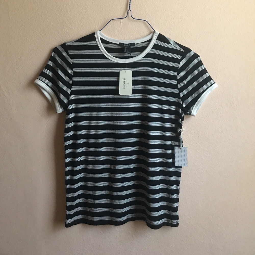 NWT Striped Ringer Tee