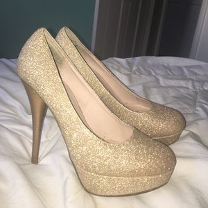 Sparkly Gold High Heels