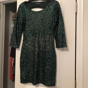 green sequin dress