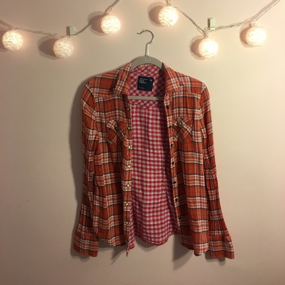 American Eagle Orange Flannel