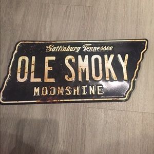 Ole smoky metal moonshine sign