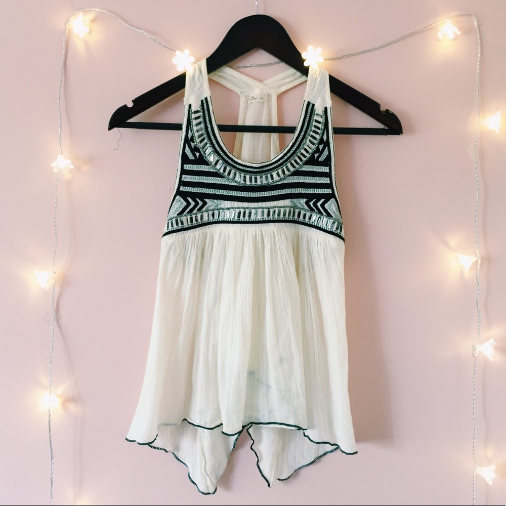 Hollister embellished high neck tank